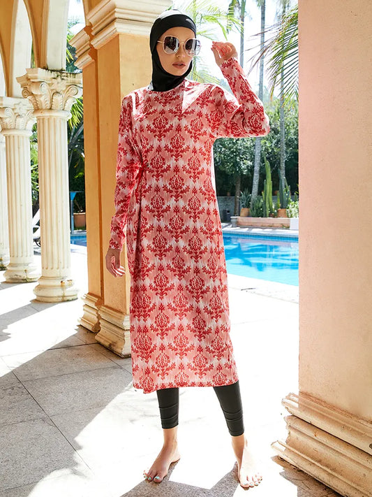 Red Burkini 3 Piece Set